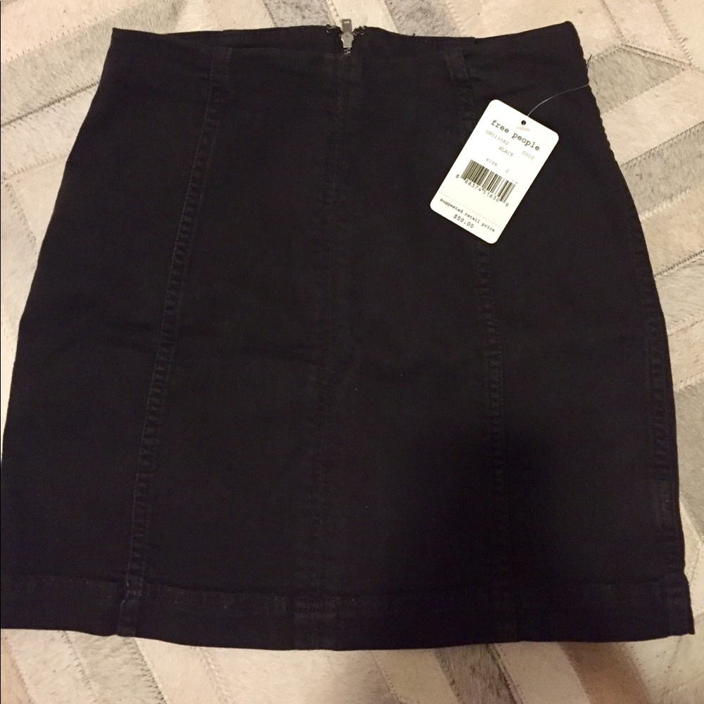 Free people grey denim skirt